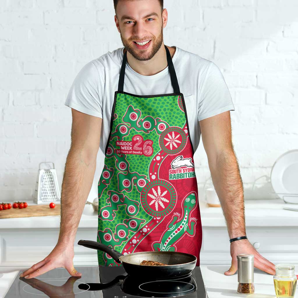 South Sydney Rabbitohs NAIDOC Week 2026 Apron Aboriginal Lizard Dot Painting - 50 Years of Deadly