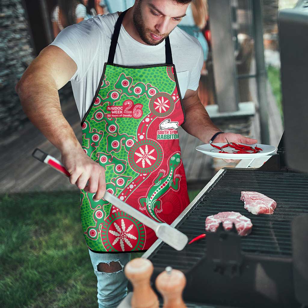 South Sydney Rabbitohs NAIDOC Week 2026 Apron Aboriginal Lizard Dot Painting - 50 Years of Deadly