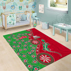 South Sydney Rabbitohs NAIDOC Week 2026 Area Rug Aboriginal Lizard Dot Painting - 50 Years of Deadly