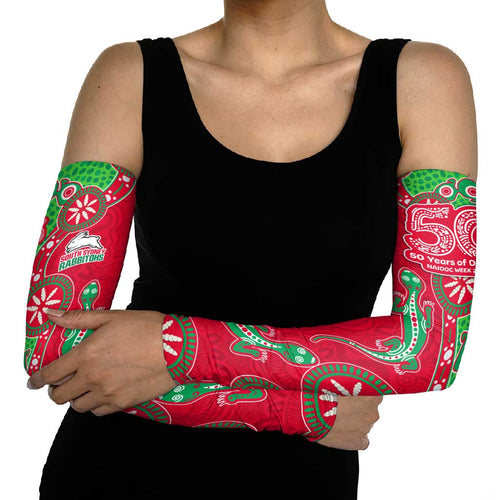 South Sydney Rabbitohs NAIDOC Week 2026 Arm Sleeves Aboriginal Lizard Dot Painting - 50 Years of Deadly
