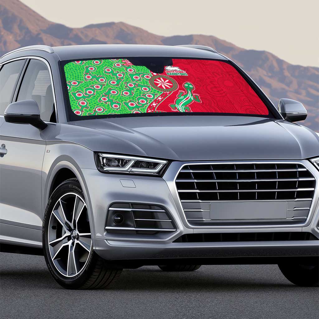South Sydney Rabbitohs NAIDOC Week 2026 Auto Sun Shade Aboriginal Lizard Dot Painting - 50 Years of Deadly