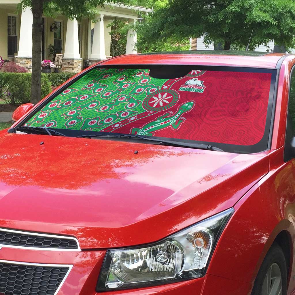 South Sydney Rabbitohs NAIDOC Week 2026 Auto Sun Shade Aboriginal Lizard Dot Painting - 50 Years of Deadly
