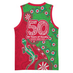 South Sydney Rabbitohs NAIDOC Week 2026 Basketball Jersey Aboriginal Lizard Dot Painting - 50 Years of Deadly