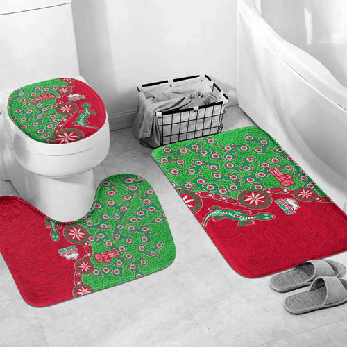 South Sydney Rabbitohs NAIDOC Week 2026 Bathroom Set Aboriginal Lizard Dot Painting - 50 Years of Deadly