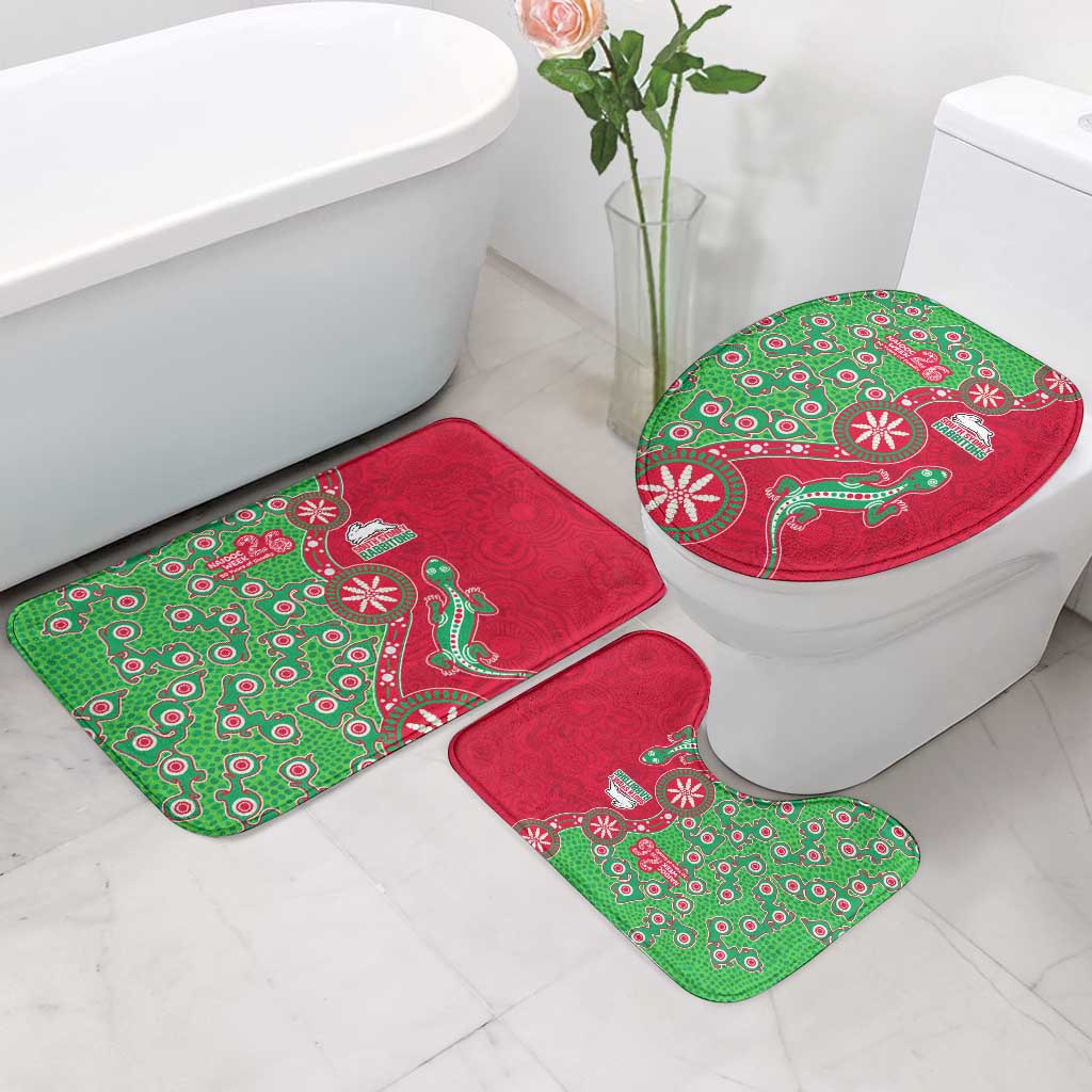 South Sydney Rabbitohs NAIDOC Week 2026 Bathroom Set Aboriginal Lizard Dot Painting - 50 Years of Deadly