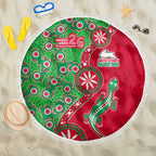South Sydney Rabbitohs NAIDOC Week 2026 Beach Blanket Aboriginal Lizard Dot Painting - 50 Years of Deadly