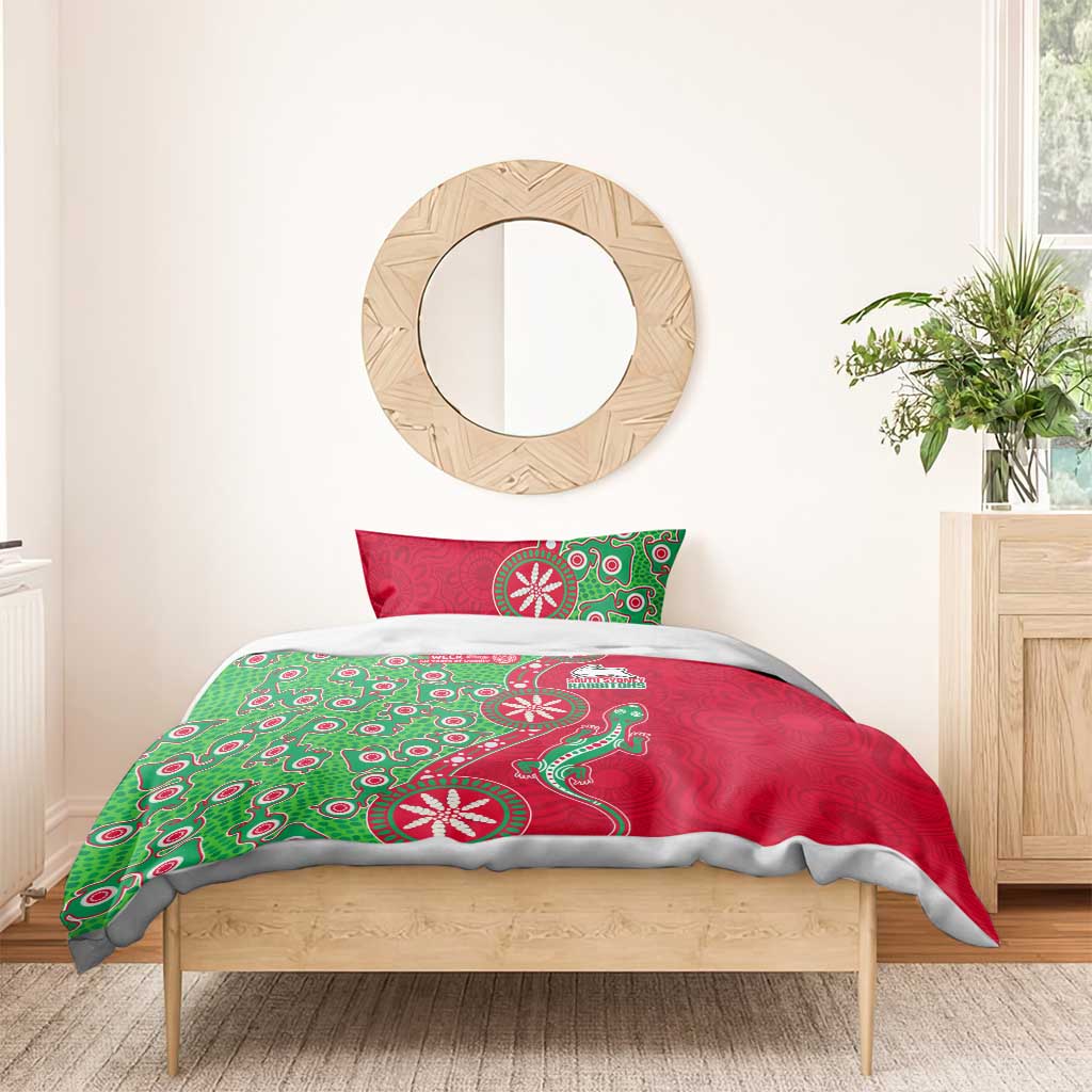 South Sydney Rabbitohs NAIDOC Week 2026 Bedding Set Aboriginal Lizard Dot Painting - 50 Years of Deadly
