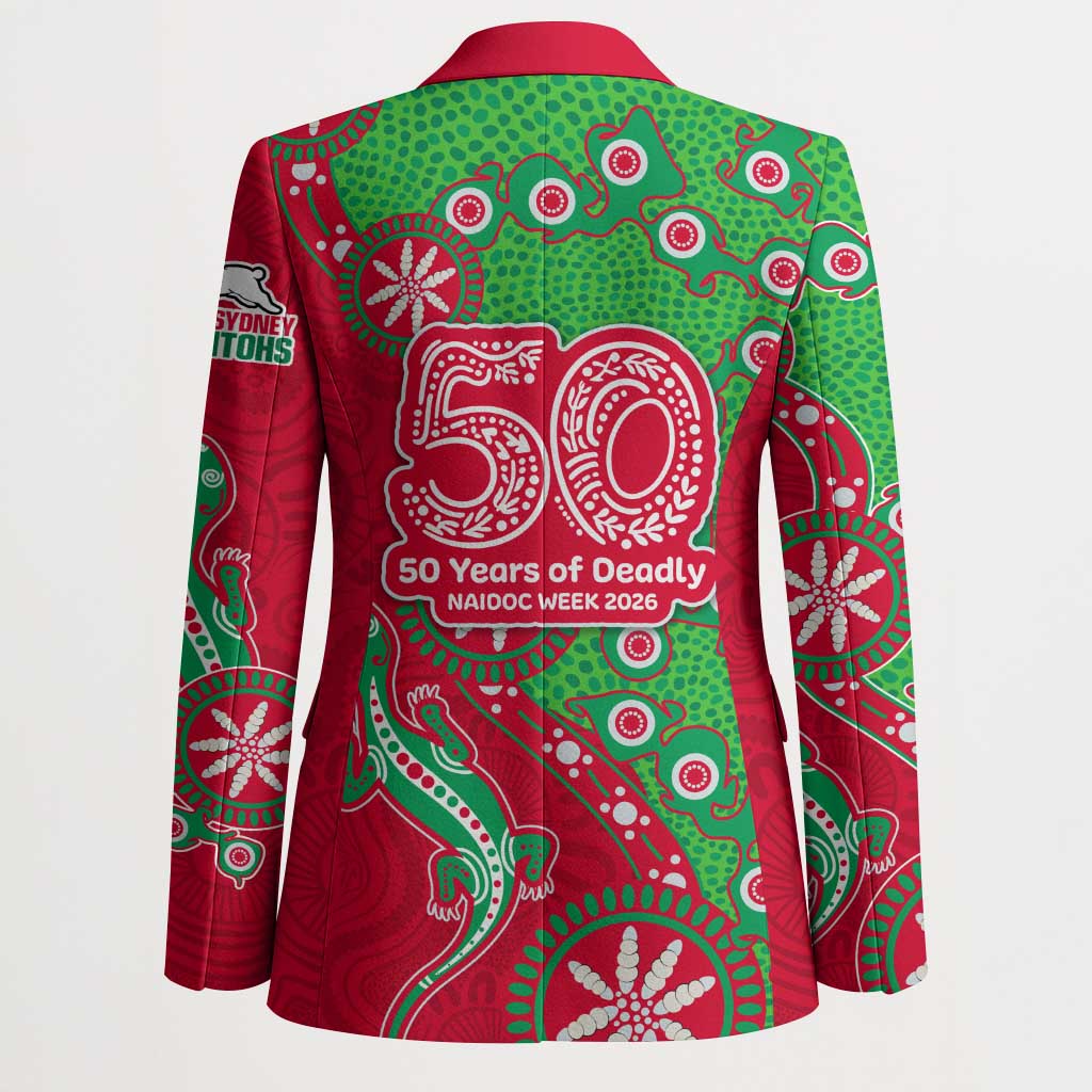 South Sydney Rabbitohs NAIDOC Week 2026 Blazer Aboriginal Lizard Dot Painting - 50 Years of Deadly