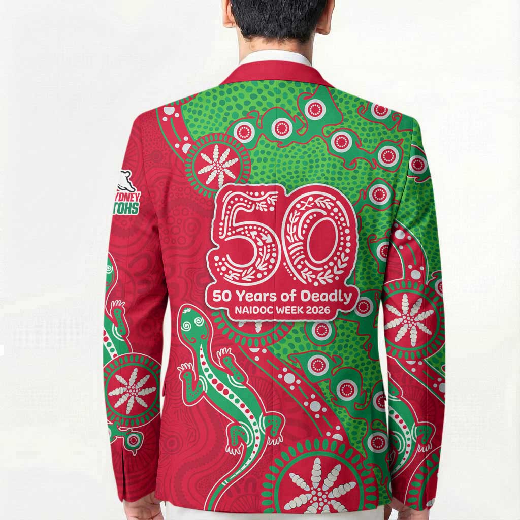 South Sydney Rabbitohs NAIDOC Week 2026 Blazer Aboriginal Lizard Dot Painting - 50 Years of Deadly