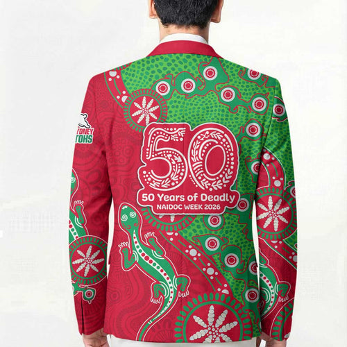 South Sydney Rabbitohs NAIDOC Week 2026 Blazer Aboriginal Lizard Dot Painting - 50 Years of Deadly