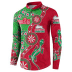 South Sydney Rabbitohs NAIDOC Week 2026 Button Sweatshirt Aboriginal Lizard Dot Painting - 50 Years of Deadly