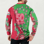 South Sydney Rabbitohs NAIDOC Week 2026 Button Sweatshirt Aboriginal Lizard Dot Painting - 50 Years of Deadly