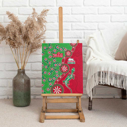 South Sydney Rabbitohs NAIDOC Week 2026 Canvas Wall Art Aboriginal Lizard Dot Painting - 50 Years of Deadly