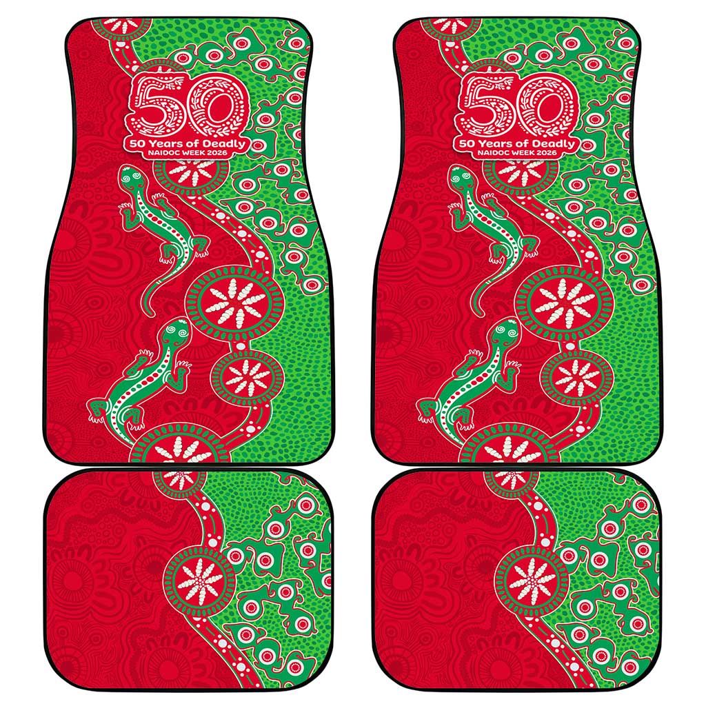 South Sydney Rabbitohs NAIDOC Week 2026 Car Mats Aboriginal Lizard Dot Painting - 50 Years of Deadly