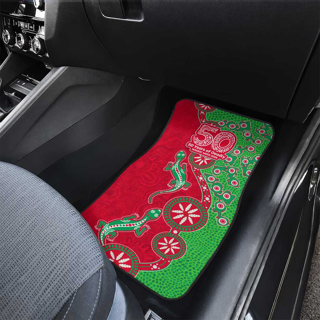 South Sydney Rabbitohs NAIDOC Week 2026 Car Mats Aboriginal Lizard Dot Painting - 50 Years of Deadly