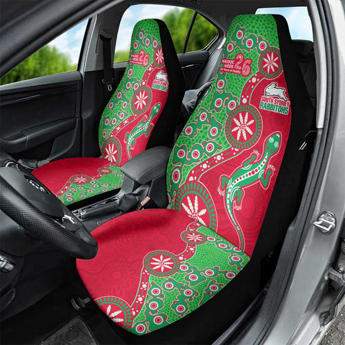 South Sydney Rabbitohs NAIDOC Week 2026 Car Seat Cover Aboriginal Lizard Dot Painting - 50 Years of Deadly