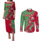 South Sydney Rabbitohs NAIDOC Week 2026 Couples Matching Puletasi and Long Sleeve Button Shirt Aboriginal Lizard Dot Painting - 50 Years of Deadly