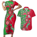 South Sydney Rabbitohs NAIDOC Week 2026 Couples Matching Short Sleeve Bodycon Dress and Hawaiian Shirt Aboriginal Lizard Dot Painting - 50 Years of Deadly