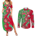 South Sydney Rabbitohs NAIDOC Week 2026 Couples Matching Summer Maxi Dress and Long Sleeve Button Shirt Aboriginal Lizard Dot Painting - 50 Years of Deadly