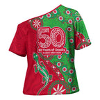South Sydney Rabbitohs NAIDOC Week 2026 Cross Shoulder Shirt Aboriginal Lizard Dot Painting - 50 Years of Deadly