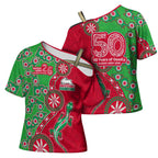 South Sydney Rabbitohs NAIDOC Week 2026 Cross Shoulder Shirt Aboriginal Lizard Dot Painting - 50 Years of Deadly