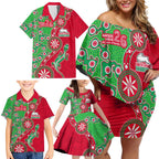 South Sydney Rabbitohs NAIDOC Week 2026 Family Matching Off Shoulder Short Dress and Hawaiian Shirt Aboriginal Lizard Dot Painting - 50 Years of Deadly