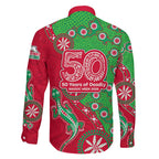South Sydney Rabbitohs NAIDOC Week 2026 Family Matching Puletasi and Hawaiian Shirt Aboriginal Lizard Dot Painting - 50 Years of Deadly