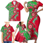 South Sydney Rabbitohs NAIDOC Week 2026 Family Matching Short Sleeve Bodycon Dress and Hawaiian Shirt Aboriginal Lizard Dot Painting - 50 Years of Deadly