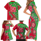 South Sydney Rabbitohs NAIDOC Week 2026 Family Matching Short Sleeve Bodycon Dress and Hawaiian Shirt Aboriginal Lizard Dot Painting - 50 Years of Deadly