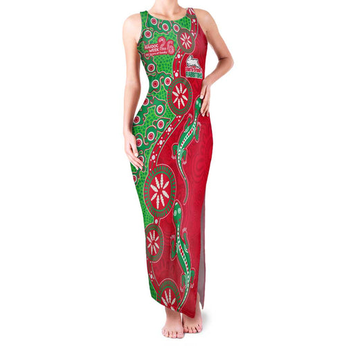 South Sydney Rabbitohs NAIDOC Week 2026 Family Matching Tank Maxi Dress and Hawaiian Shirt Aboriginal Lizard Dot Painting - 50 Years of Deadly