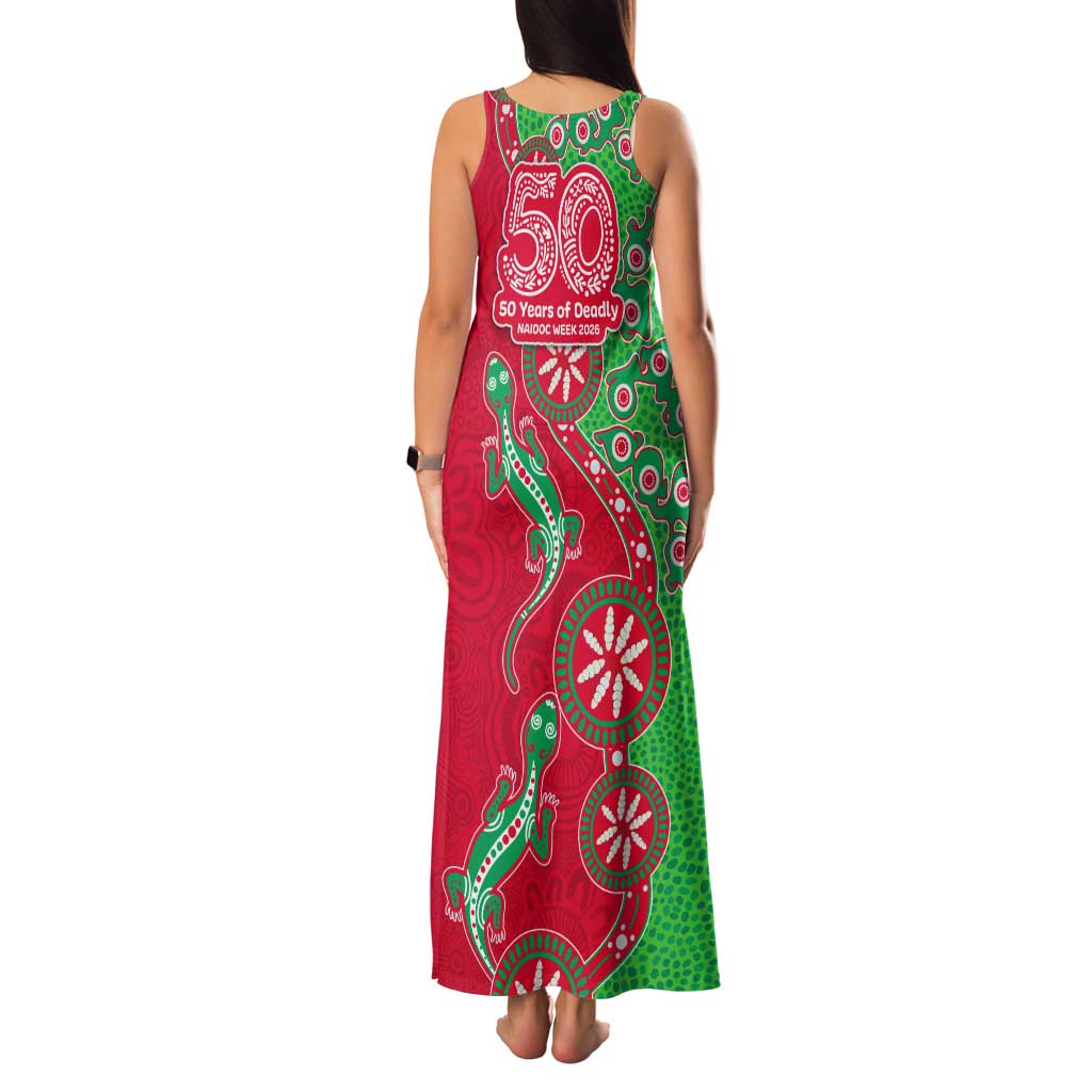 South Sydney Rabbitohs NAIDOC Week 2026 Family Matching Tank Maxi Dress and Hawaiian Shirt Aboriginal Lizard Dot Painting - 50 Years of Deadly