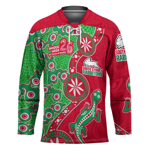 South Sydney Rabbitohs NAIDOC Week 2026 Hockey Jersey Aboriginal Lizard Dot Painting - 50 Years of Deadly