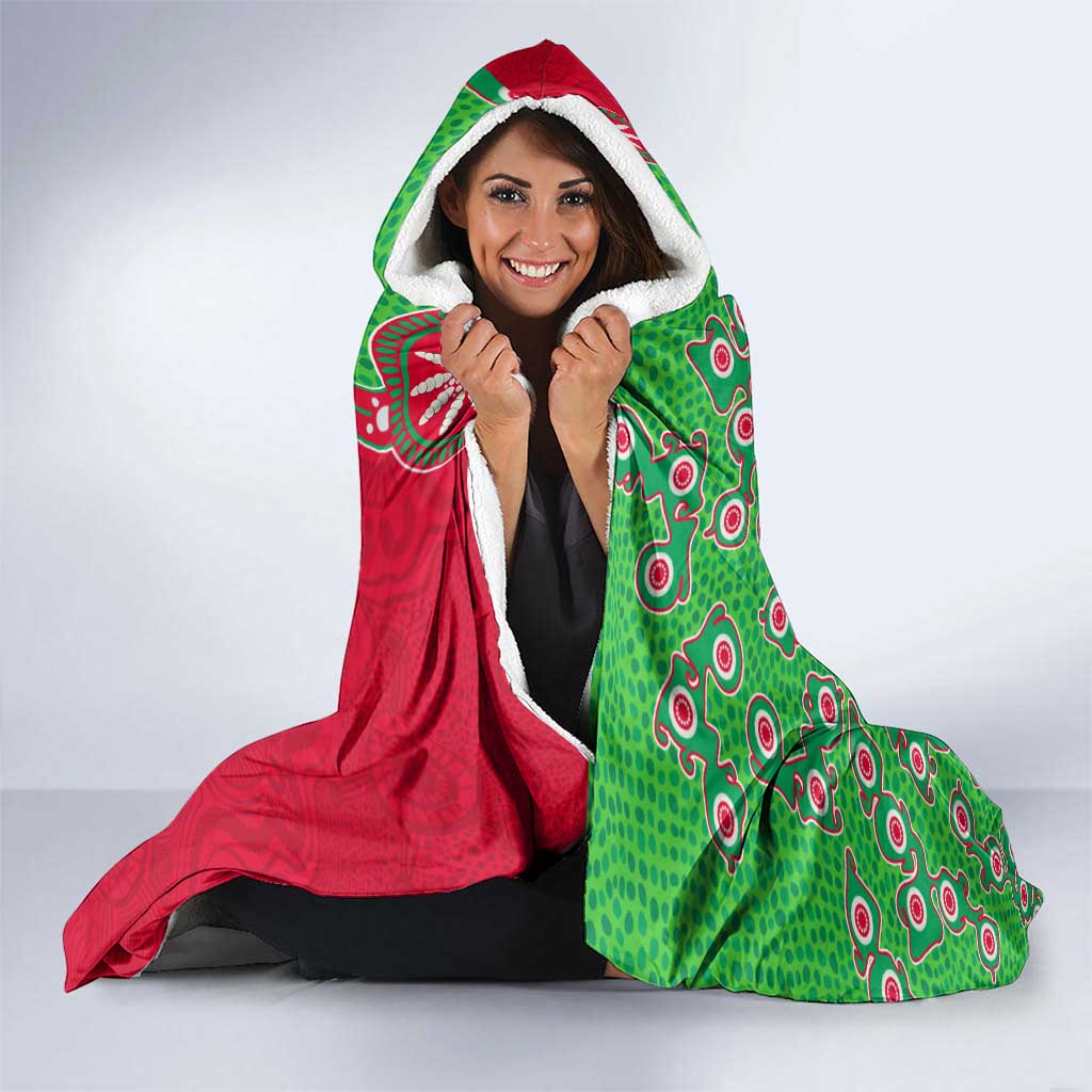 South Sydney Rabbitohs NAIDOC Week 2026 Hooded Blanket Aboriginal Lizard Dot Painting - 50 Years of Deadly