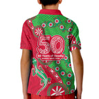 South Sydney Rabbitohs NAIDOC Week 2026 Kid Polo Shirt Aboriginal Lizard Dot Painting - 50 Years of Deadly