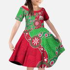 South Sydney Rabbitohs NAIDOC Week 2026 Kid Short Sleeve Dress Aboriginal Lizard Dot Painting - 50 Years of Deadly