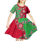 South Sydney Rabbitohs NAIDOC Week 2026 Kid Short Sleeve Dress Aboriginal Lizard Dot Painting - 50 Years of Deadly