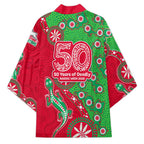 South Sydney Rabbitohs NAIDOC Week 2026 Kimono Aboriginal Lizard Dot Painting - 50 Years of Deadly