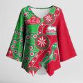 South Sydney Rabbitohs NAIDOC Week 2026 Kimono Sleeve Blouse Aboriginal Lizard Dot Painting - 50 Years of Deadly