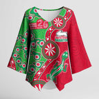South Sydney Rabbitohs NAIDOC Week 2026 Kimono Sleeve Blouse Aboriginal Lizard Dot Painting - 50 Years of Deadly