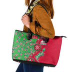 South Sydney Rabbitohs NAIDOC Week 2026 Leather Tote Bag Aboriginal Lizard Dot Painting - 50 Years of Deadly