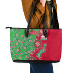South Sydney Rabbitohs NAIDOC Week 2026 Leather Tote Bag Aboriginal Lizard Dot Painting - 50 Years of Deadly