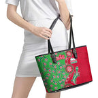 South Sydney Rabbitohs NAIDOC Week 2026 Leather Tote Bag Aboriginal Lizard Dot Painting - 50 Years of Deadly