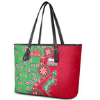 South Sydney Rabbitohs NAIDOC Week 2026 Leather Tote Bag Aboriginal Lizard Dot Painting - 50 Years of Deadly
