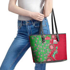 South Sydney Rabbitohs NAIDOC Week 2026 Leather Tote Bag Aboriginal Lizard Dot Painting - 50 Years of Deadly
