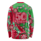 South Sydney Rabbitohs NAIDOC Week 2026 Long Sleeve Shirt Aboriginal Lizard Dot Painting - 50 Years of Deadly