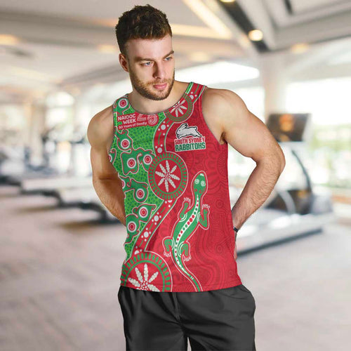South Sydney Rabbitohs NAIDOC Week 2026 Men Tank Top Aboriginal Lizard Dot Painting - 50 Years of Deadly