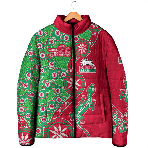 South Sydney Rabbitohs NAIDOC Week 2026 Padded Jacket Aboriginal Lizard Dot Painting - 50 Years of Deadly