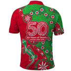 South Sydney Rabbitohs NAIDOC Week 2026 Polo Shirt Aboriginal Lizard Dot Painting - 50 Years of Deadly