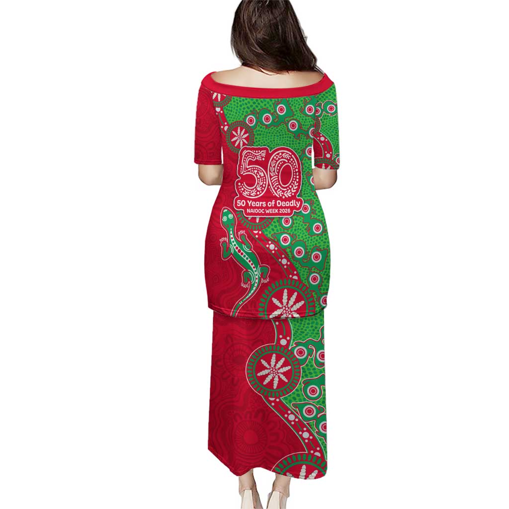South Sydney Rabbitohs NAIDOC Week 2026 Puletasi Aboriginal Lizard Dot Painting - 50 Years of Deadly
