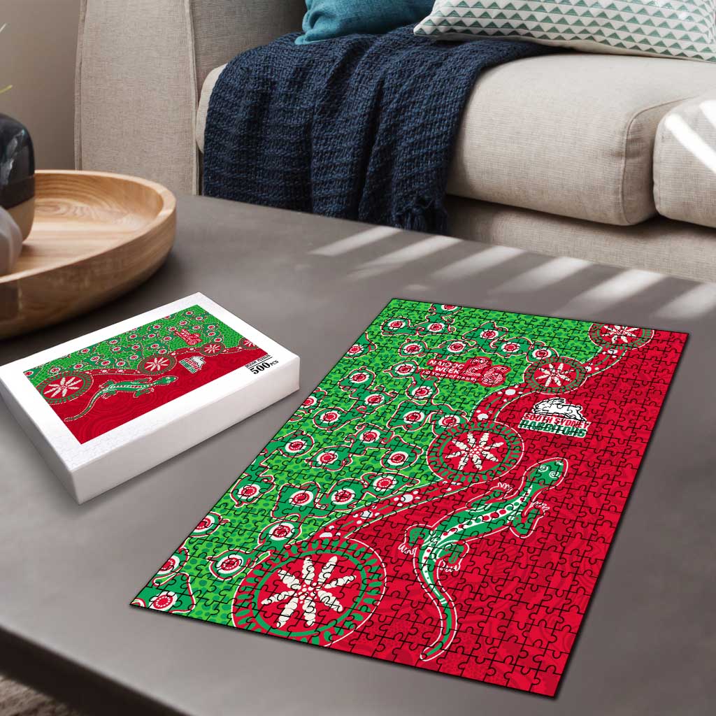 South Sydney Rabbitohs NAIDOC Week 2026 Puzzle Aboriginal Lizard Dot Painting - 50 Years of Deadly